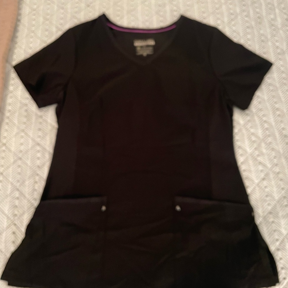 Healing Hands Black Scrub Top & Pants Set